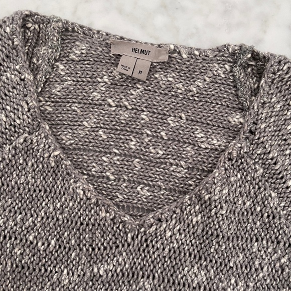 HELMET LANG Hi-Lo Sweater in GreyWhite - Picture 7 of 8